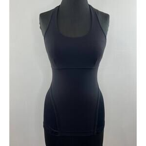 LULULEMON Black Sleeveless Scoop Neck Body Skimming Power Up Tank Top Size 6